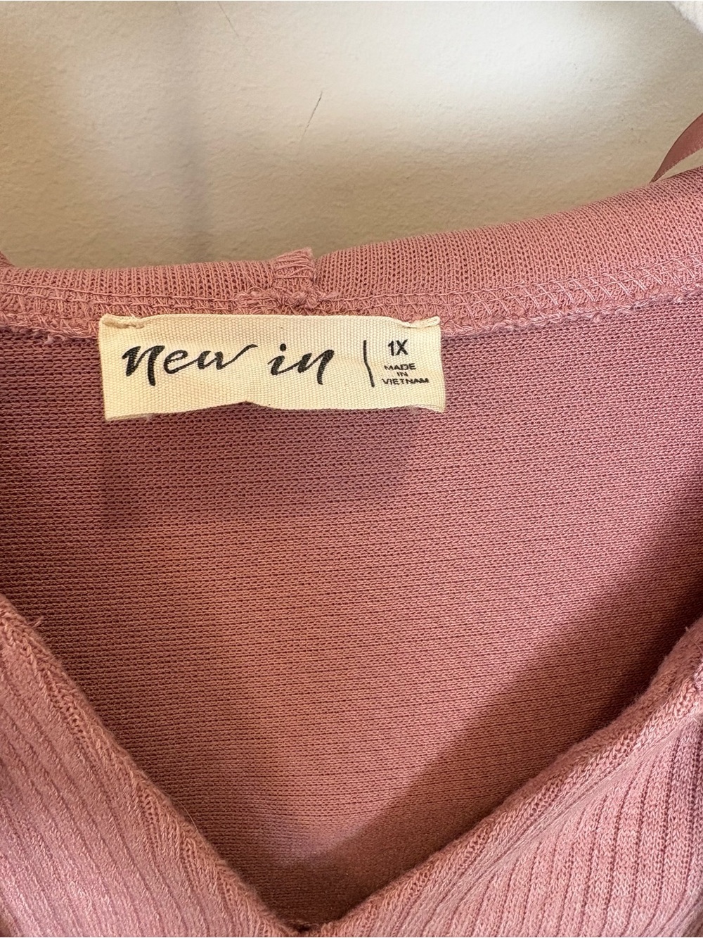 New in by Very J Boutique Pink Ribbed Knit Hoodie - Picture 3 of 5